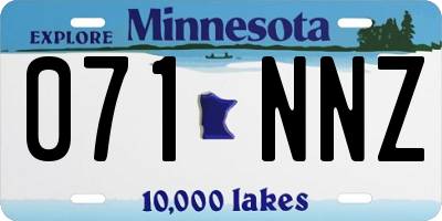 MN license plate 071NNZ