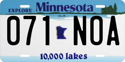 MN license plate 071NOA