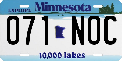 MN license plate 071NOC