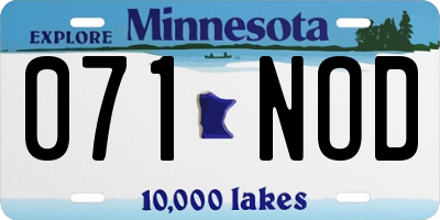 MN license plate 071NOD