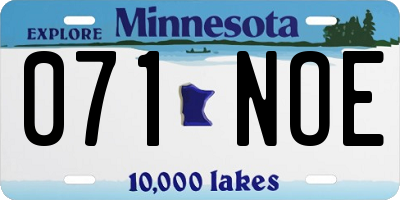 MN license plate 071NOE