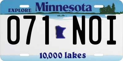 MN license plate 071NOI