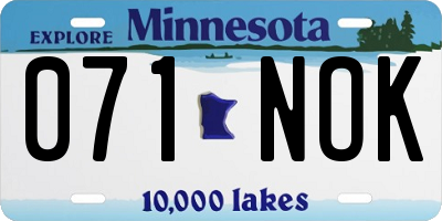 MN license plate 071NOK