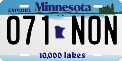 MN license plate 071NON