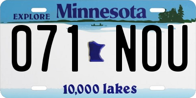 MN license plate 071NOU