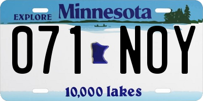 MN license plate 071NOY