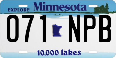 MN license plate 071NPB