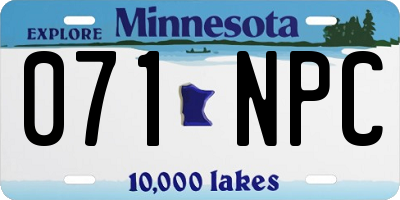 MN license plate 071NPC