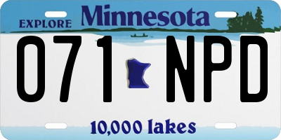 MN license plate 071NPD