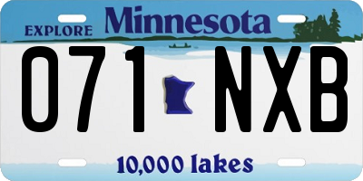 MN license plate 071NXB