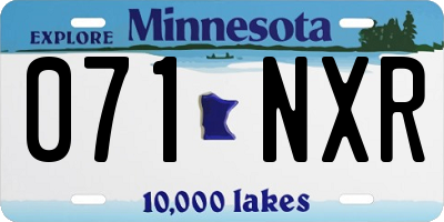 MN license plate 071NXR
