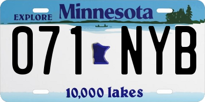 MN license plate 071NYB