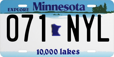 MN license plate 071NYL