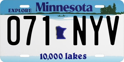 MN license plate 071NYV