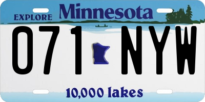 MN license plate 071NYW