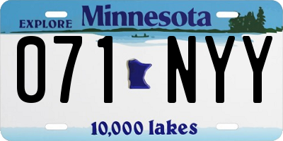 MN license plate 071NYY