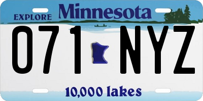 MN license plate 071NYZ