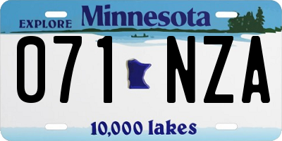 MN license plate 071NZA