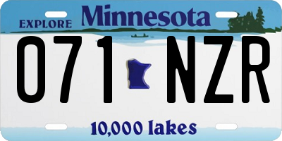 MN license plate 071NZR