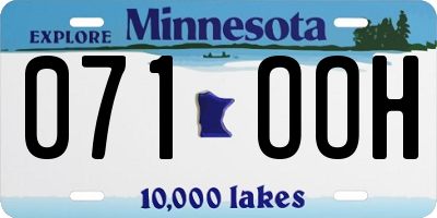 MN license plate 071OOH