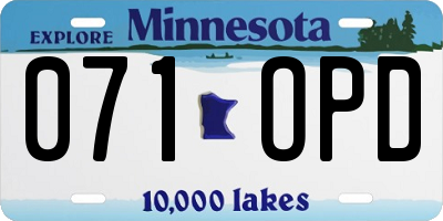 MN license plate 071OPD