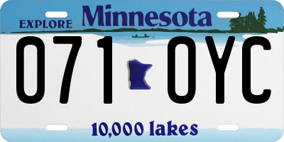 MN license plate 071OYC