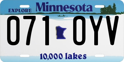 MN license plate 071OYV