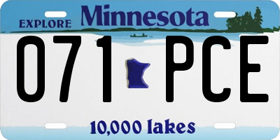 MN license plate 071PCE