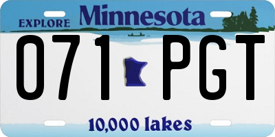 MN license plate 071PGT