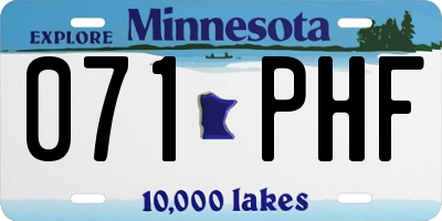 MN license plate 071PHF