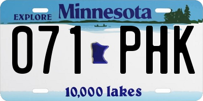 MN license plate 071PHK