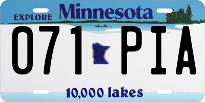 MN license plate 071PIA