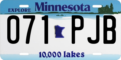 MN license plate 071PJB