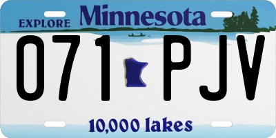 MN license plate 071PJV