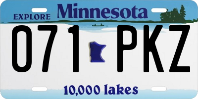 MN license plate 071PKZ
