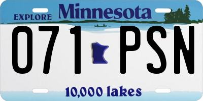 MN license plate 071PSN