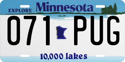MN license plate 071PUG