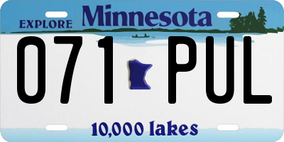 MN license plate 071PUL