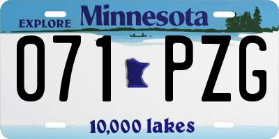 MN license plate 071PZG