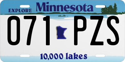 MN license plate 071PZS