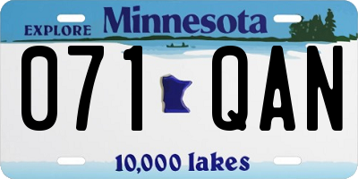 MN license plate 071QAN