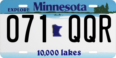 MN license plate 071QQR