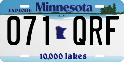 MN license plate 071QRF