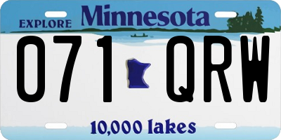 MN license plate 071QRW