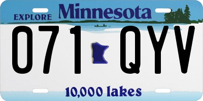 MN license plate 071QYV