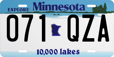 MN license plate 071QZA