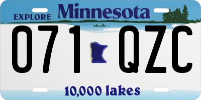MN license plate 071QZC