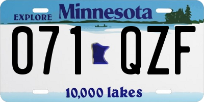MN license plate 071QZF