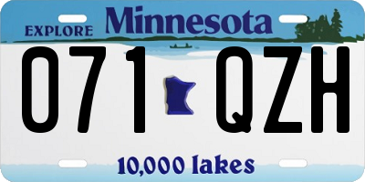 MN license plate 071QZH