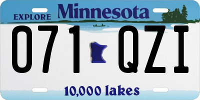 MN license plate 071QZI